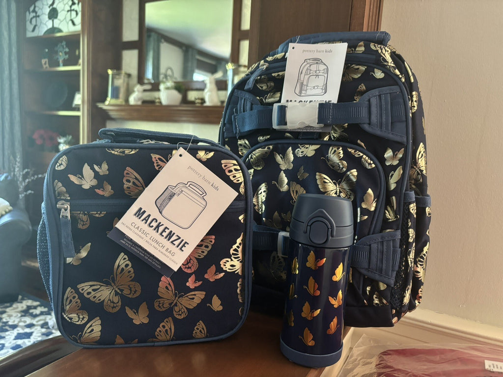 Pottery barn School LARGE BACKPACK +LUNCH BOX+WATER Disney Rainbow Bag set ?? .