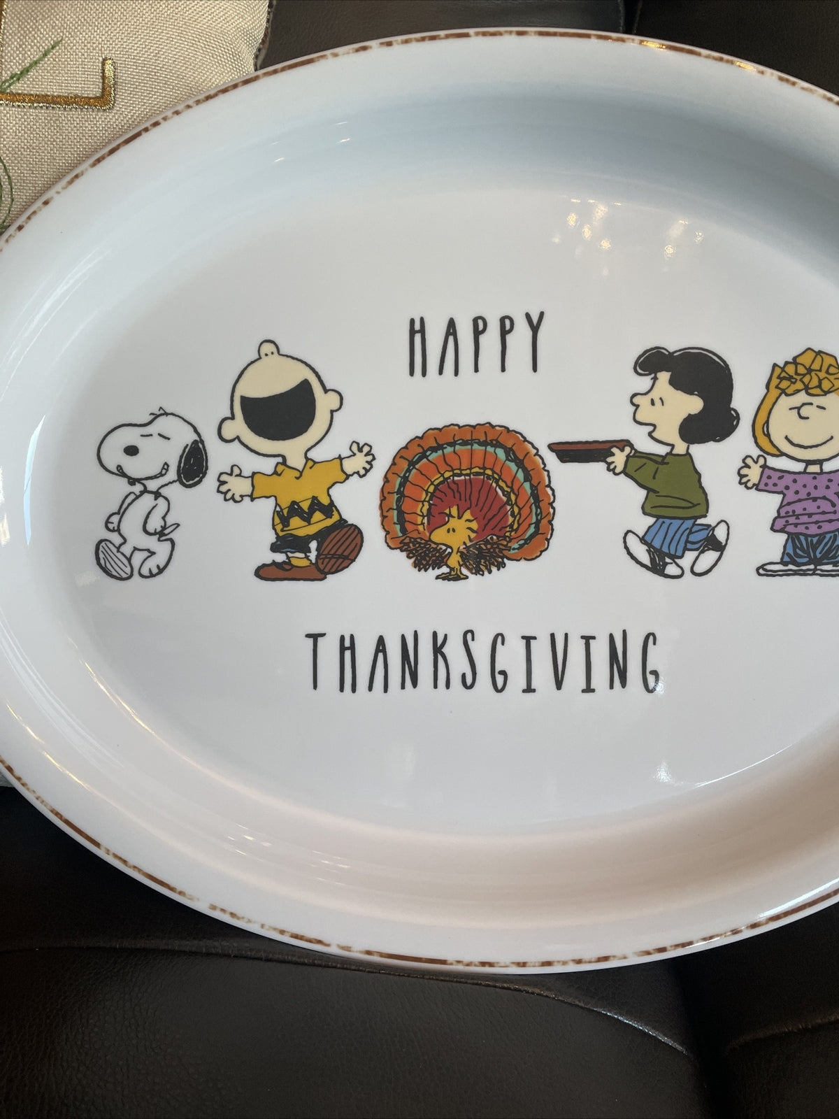 Disney Snoopy Pottery Barn Peanuts Holiday platter party plate tray school 1