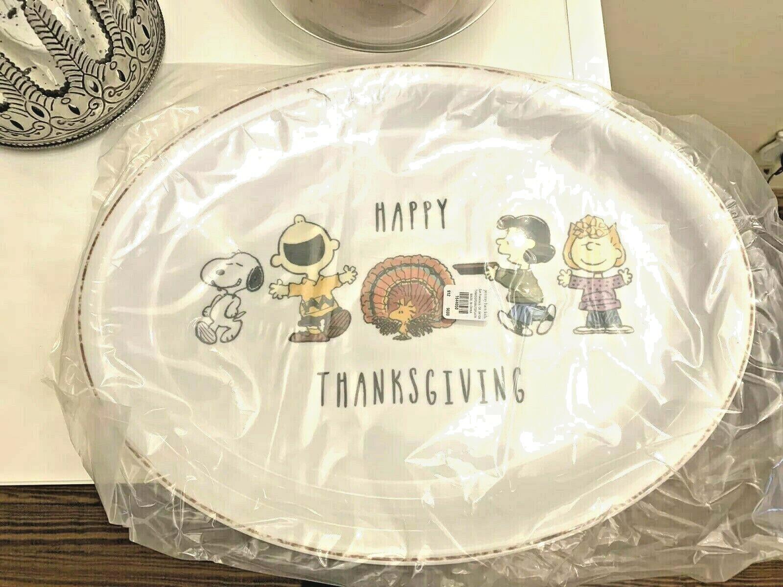 Disney Snoopy Pottery Barn Peanuts Holiday platter party plate tray school 1