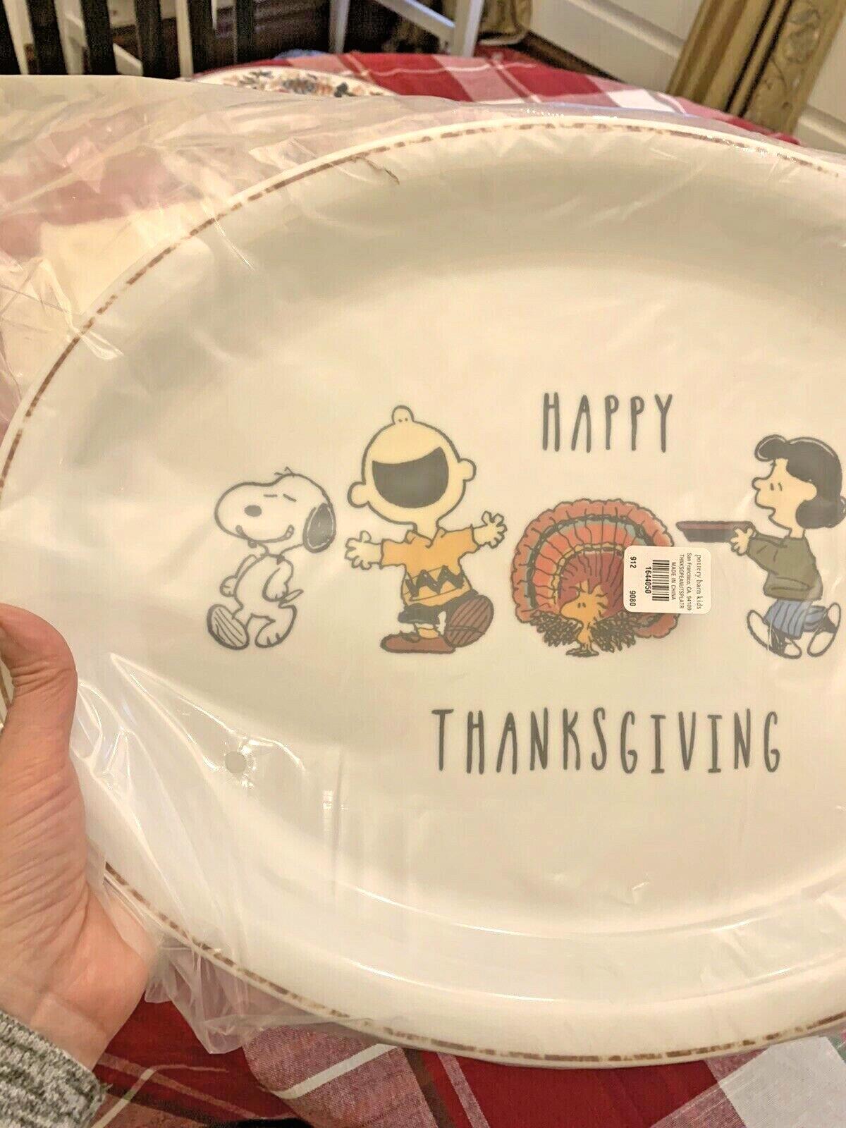 Disney Snoopy Pottery Barn Peanuts Holiday platter party plate tray school 1