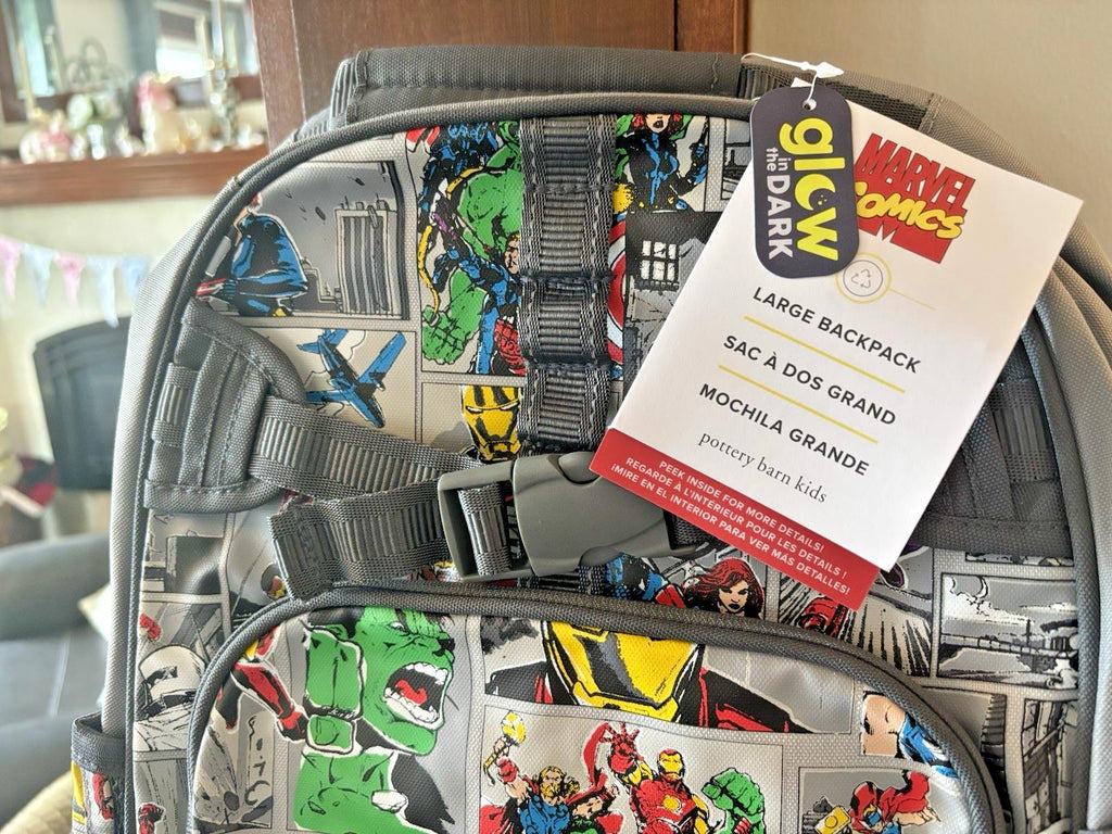 Pottery Barn school LARGE BACKPACK+ LUNCH +WATER Marvel Avengers Comic travel  n