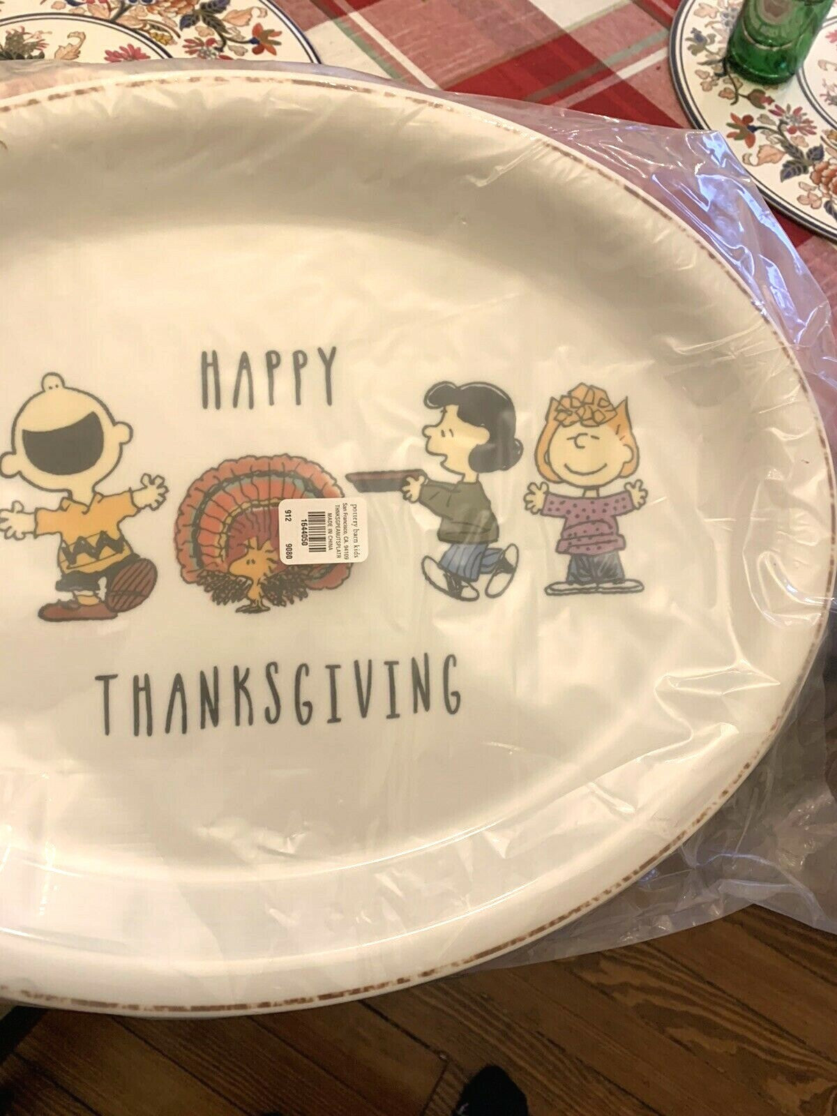 Disney Snoopy Pottery Barn Peanuts Holiday platter party plate tray school 1