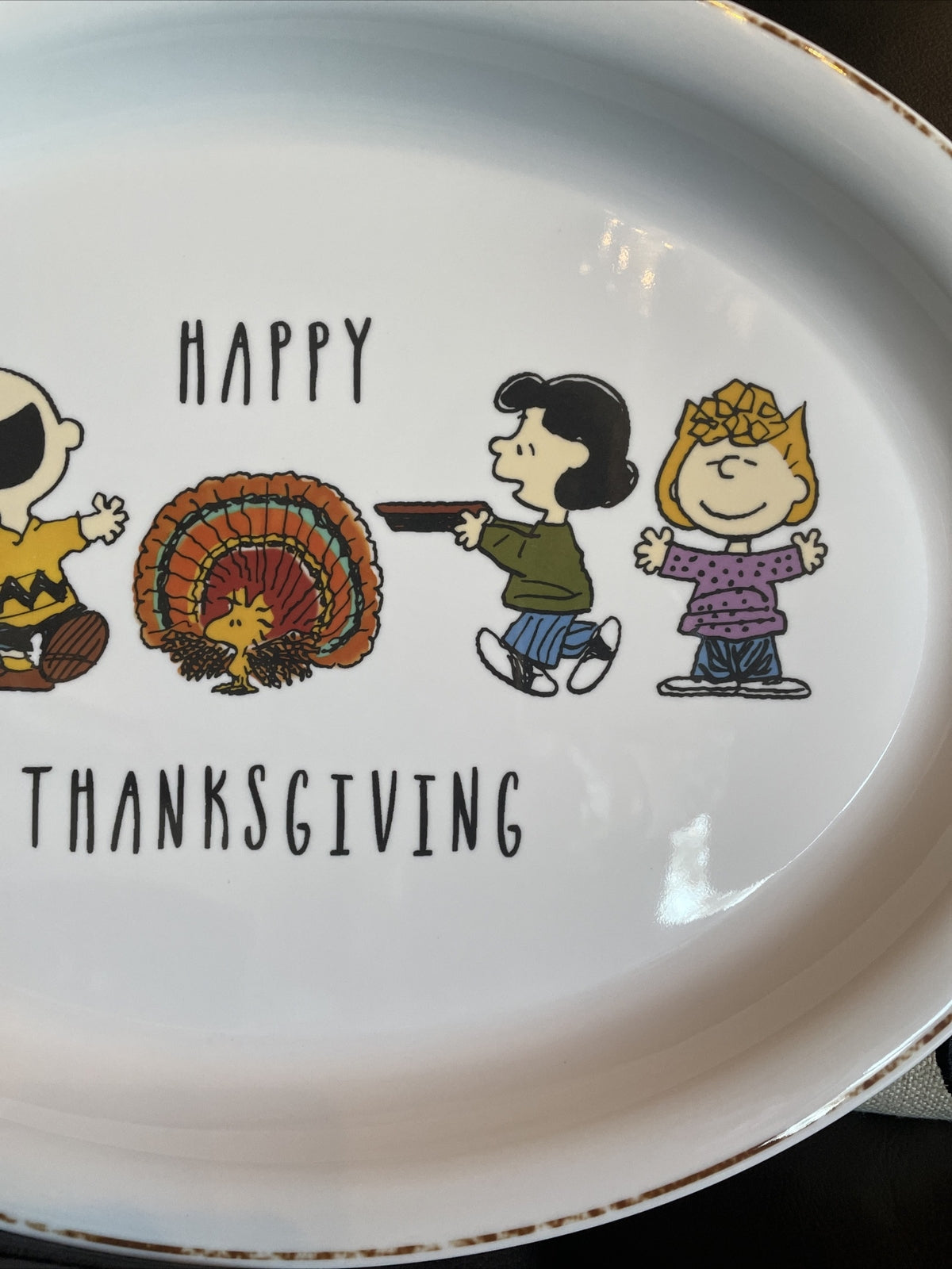 Disney Snoopy Pottery Barn Peanuts Holiday platter party plate tray school 1