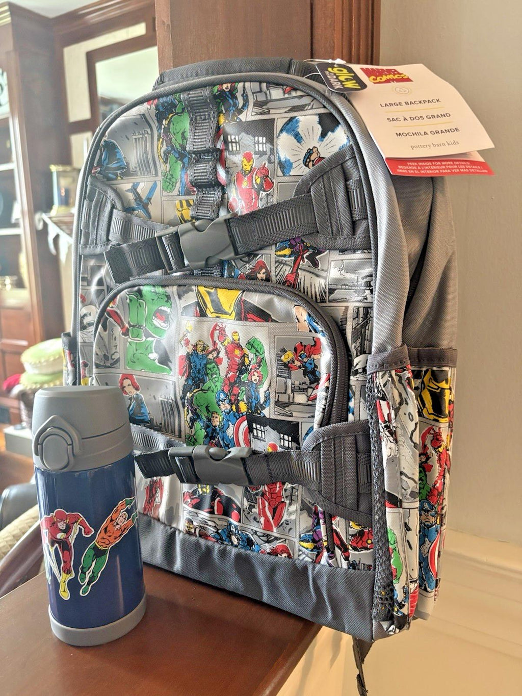 Pottery Barn school LARGE BACKPACK+ LUNCH +WATER Marvel Avengers Comic travel  n