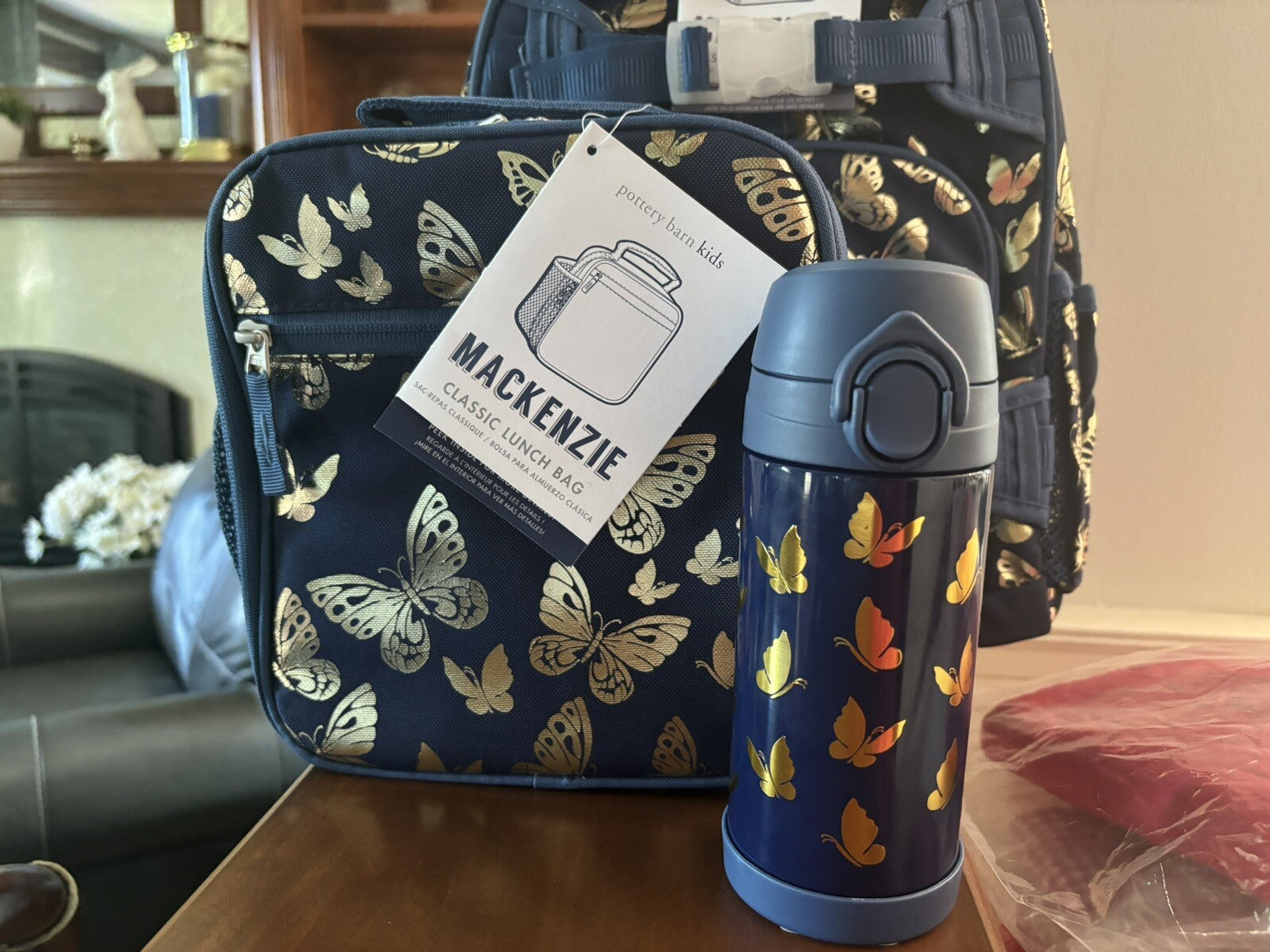 Pottery barn School LARGE BACKPACK +LUNCH BOX+WATER Disney Rainbow Bag set ?? .