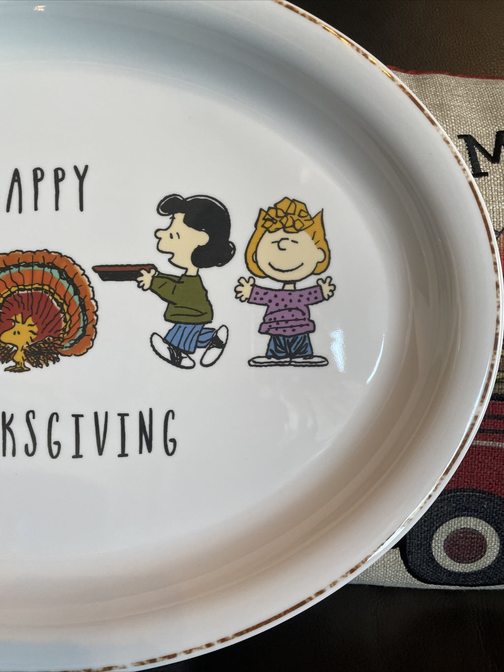 Disney Snoopy Pottery Barn Peanuts Holiday platter party plate tray school 1
