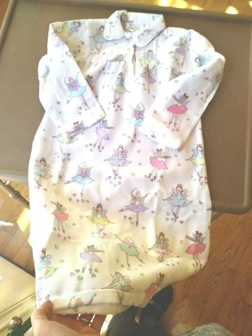 Pottery Barn Kids Holiday Birthday Flannel Pajama gown girl party Size 3 PJ  ]