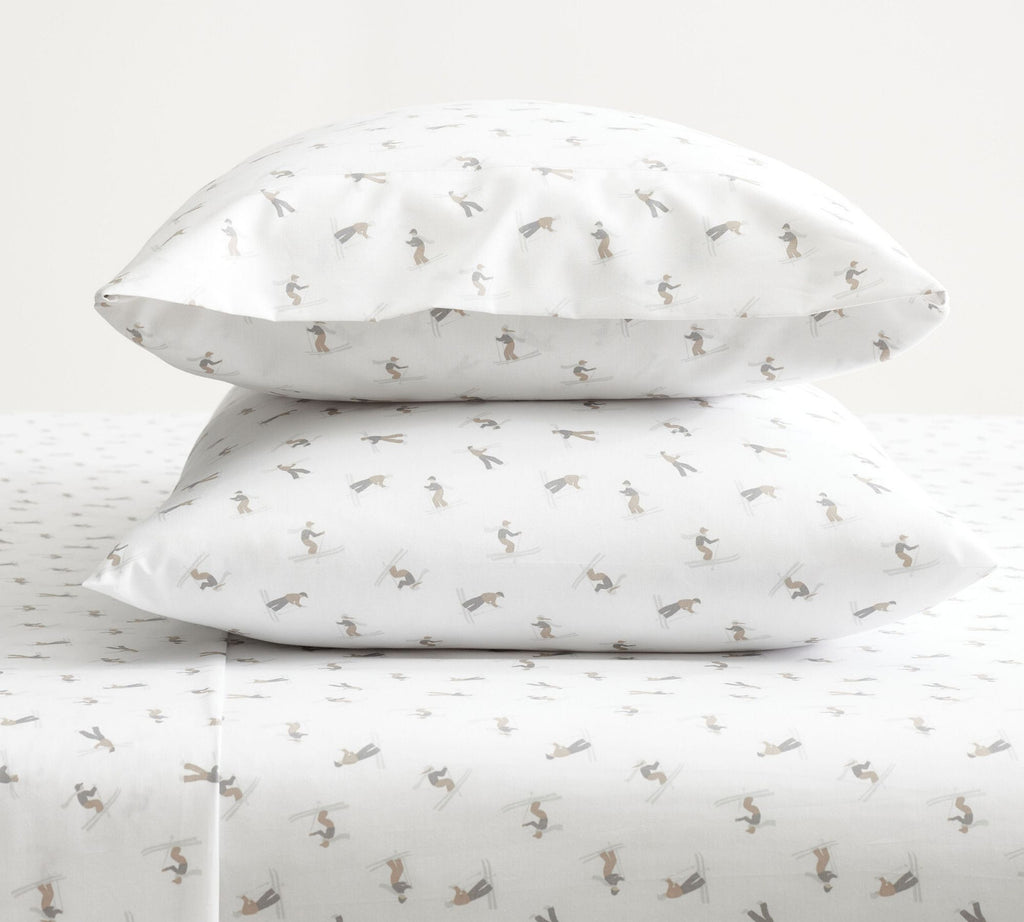 Pottery Barn holiday Christmas Disney lodge deer gift ski KING pillowcase SET 2n
