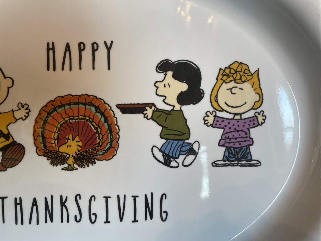 Disney Snoopy Pottery Barn Peanuts Holiday platter party plate tray school 1