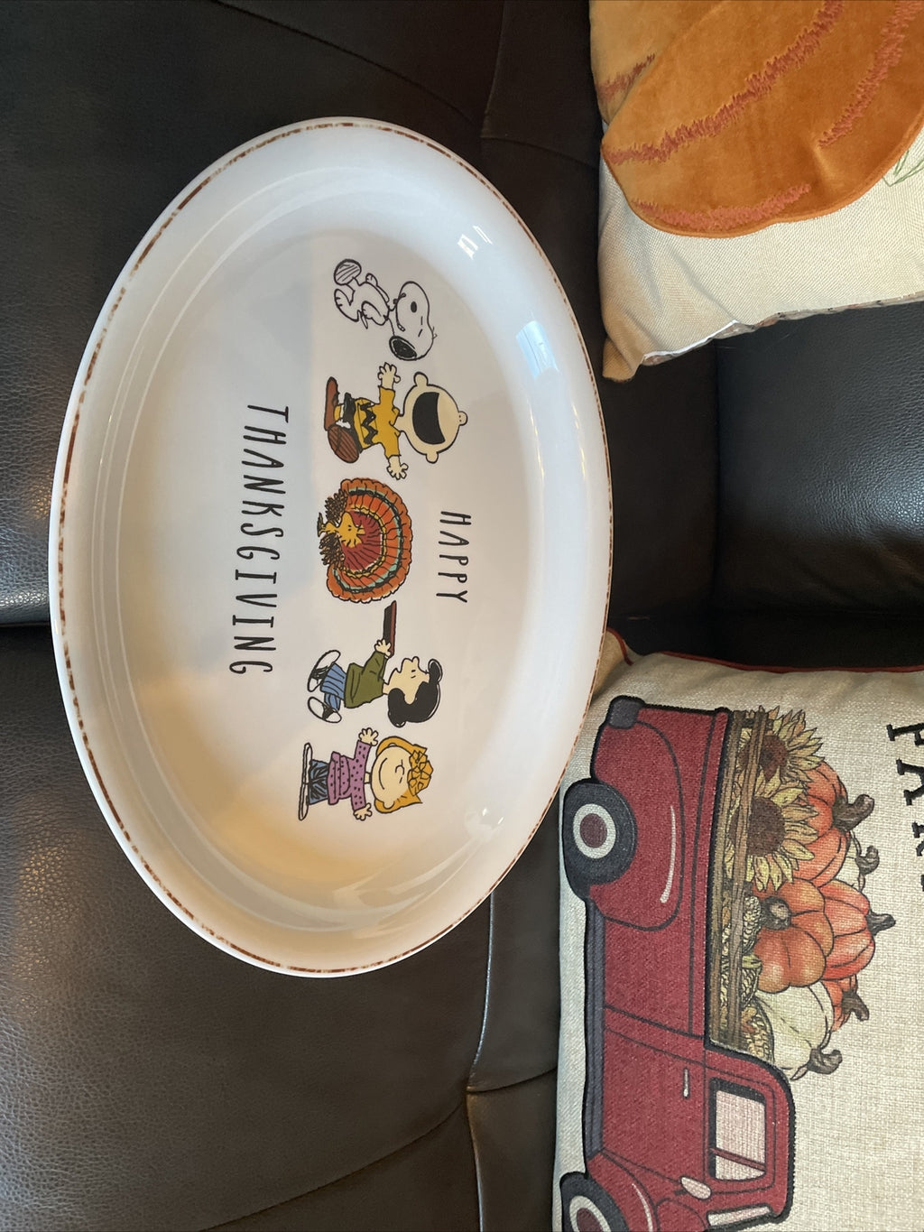 Disney Snoopy Pottery Barn Peanuts Holiday platter party plate tray school 1