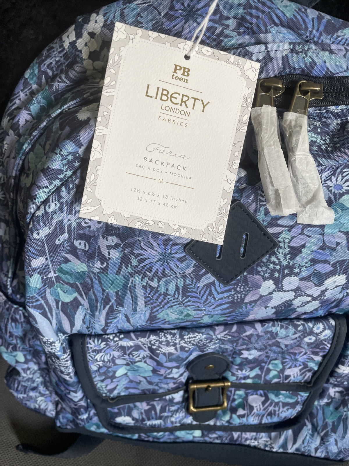 Pottery Barn school Disney Backpack flower floral Liberty London holiday teen .