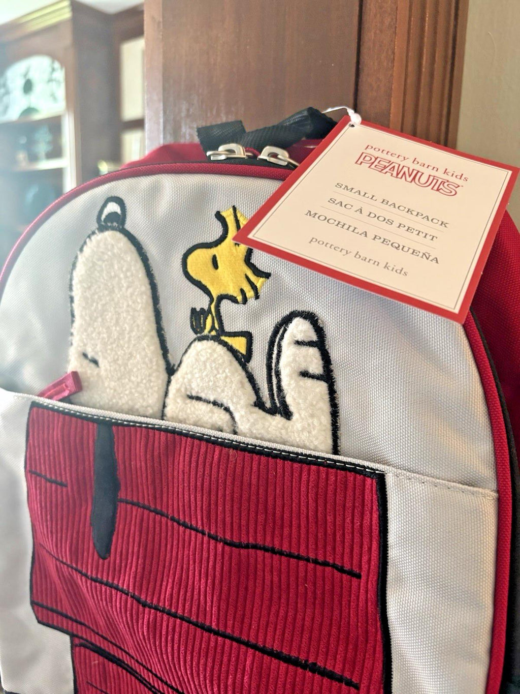 School Pottery barn SNOOPY BACKPACK Travel BAG Peanuts holiday gift kids NEW .