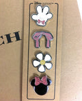 Disney Coach minnie mouse holiday pin set 4pc Mickey mom gift school bag .