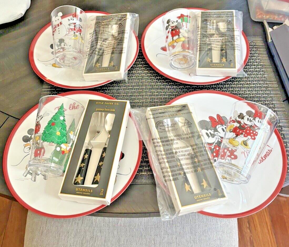 Pottery Barn disney Mickey Mouse Christmas holiday Dinner party gift kid SET 12'