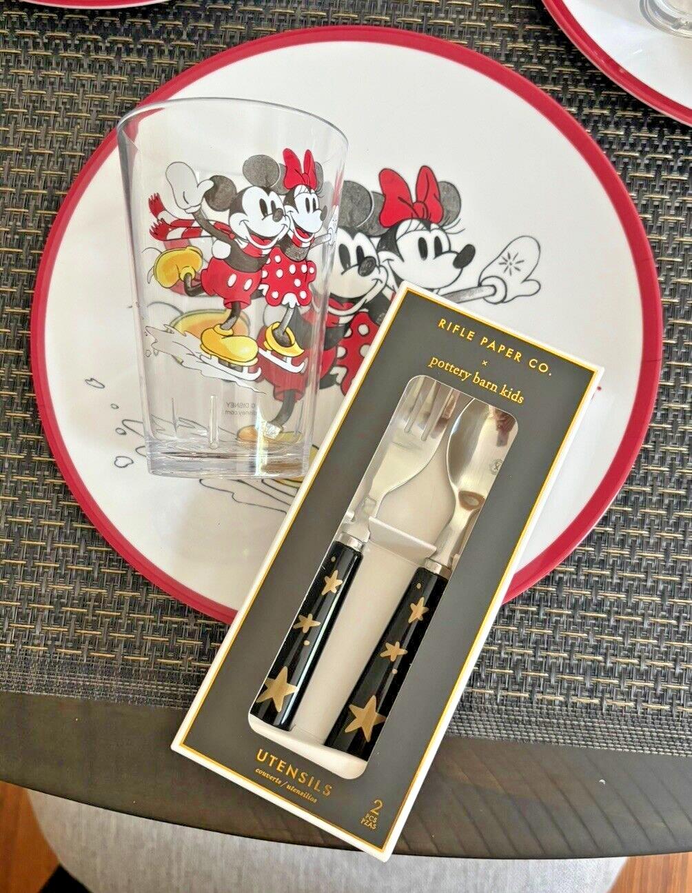 Pottery Barn disney Mickey Mouse Christmas holiday Dinner party gift kid SET 12'