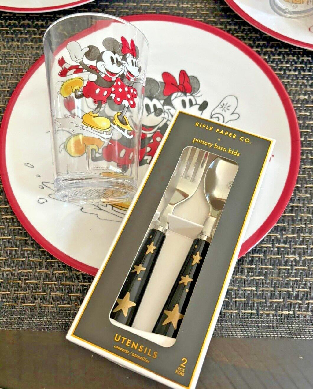 Pottery Barn disney Mickey Mouse Christmas holiday Dinner party gift kid SET 12'