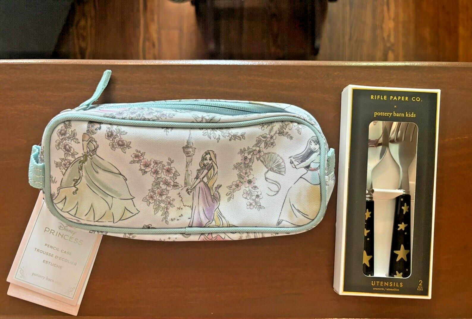 School Pottery Barn DISNEY Princess pencil CASE bag+Utensil Cinderella Belle n
