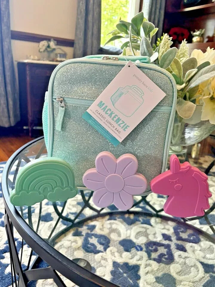 Pottery Barn school Disney glitter LUNCH BOX BAG Frozen girl Travel SET KID??  ]