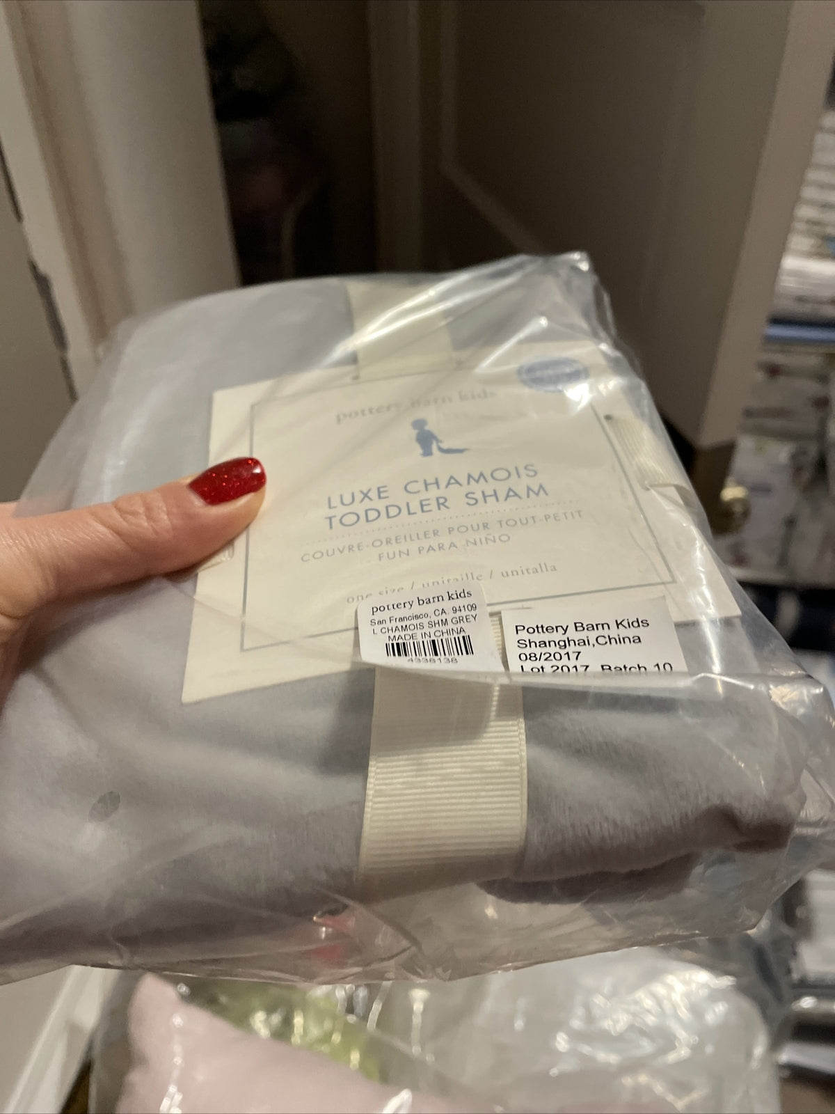 Pottery barn Disney Crib Toddler bed Sham CHAMOIS Grey Holiday Gift Baby $57 ]