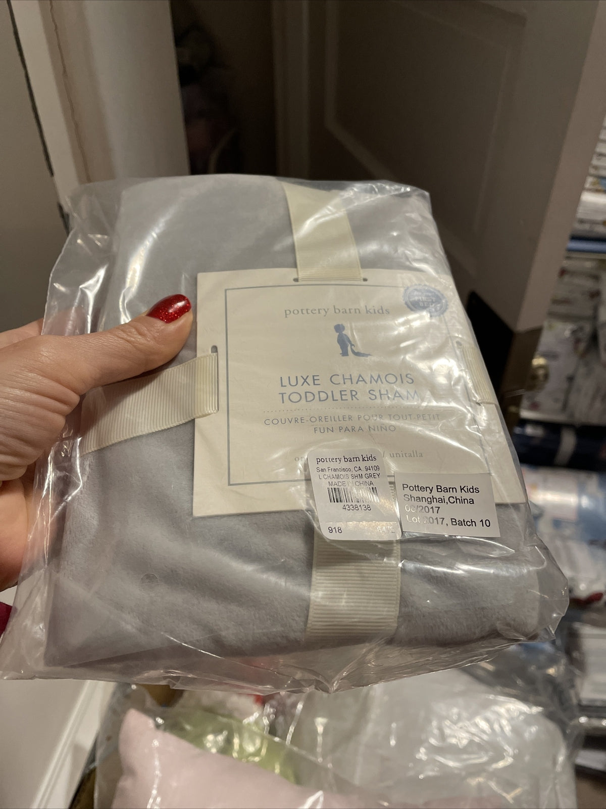 Pottery barn Disney Crib Toddler bed Sham CHAMOIS Grey Holiday Gift Baby $57 ]