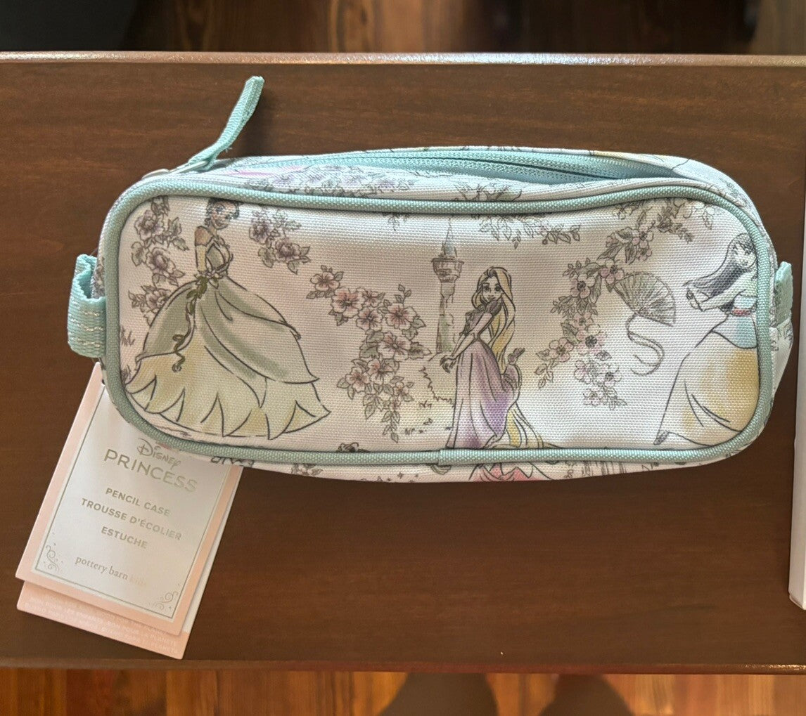 School Pottery Barn DISNEY Princess pencil CASE bag+Utensil Cinderella Belle n