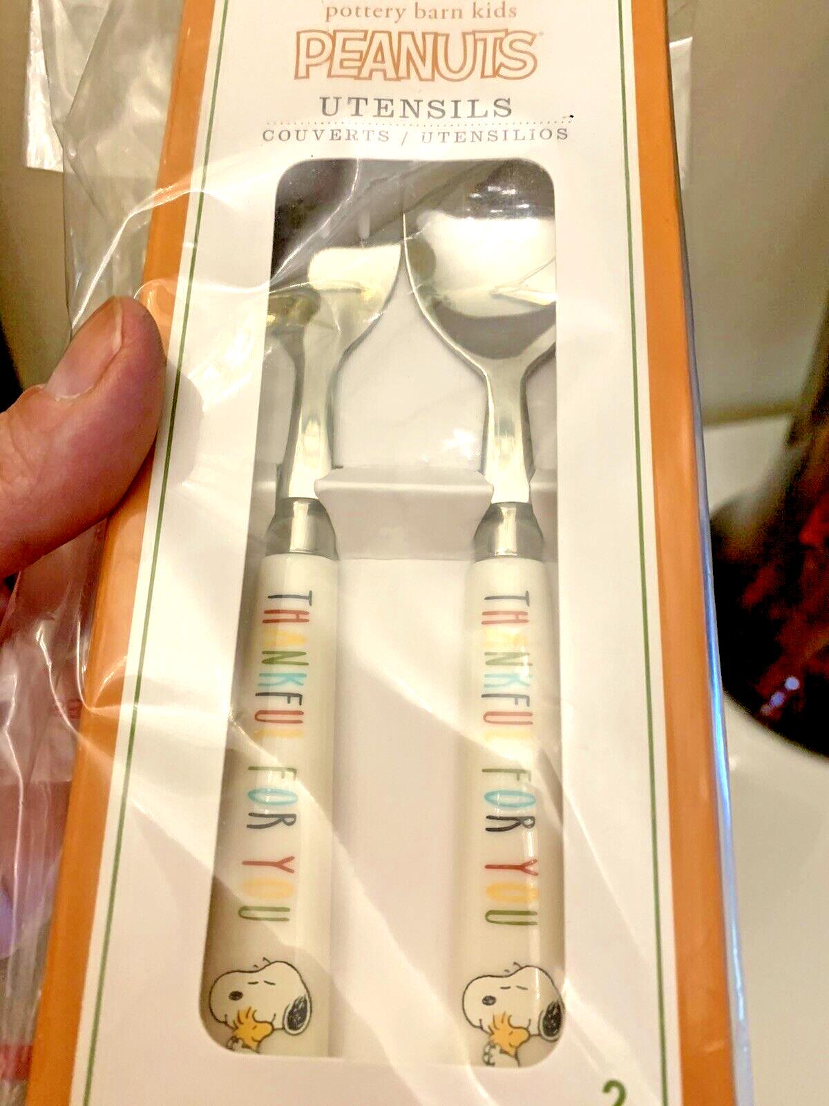 Pottery Barn snoopy peanuts disney Thanksgiving Utensil SET Holiday kid ]