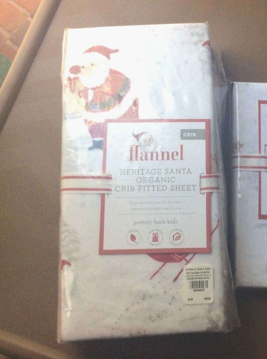 Pottery Barn Disney CRIB TODDLER bed SHEET holiday Winter gift Christmas Santa ]