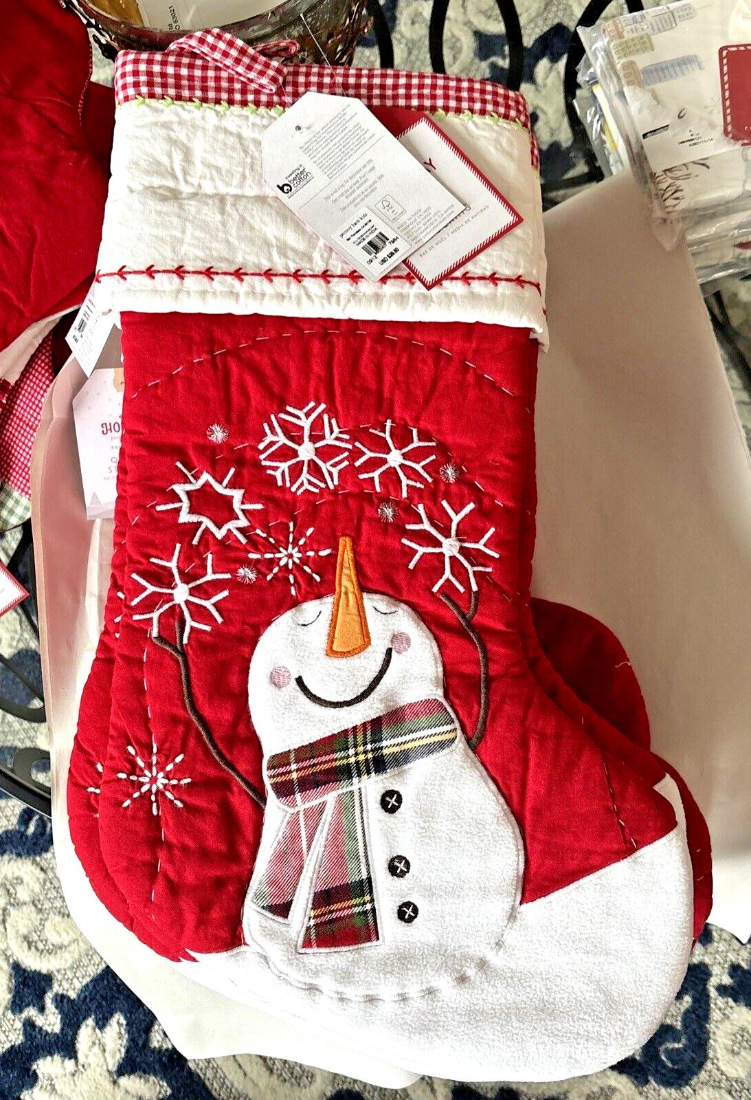 Pottery Barn Holiday Christmas stocking Snowman gift party school Disney trip ]
