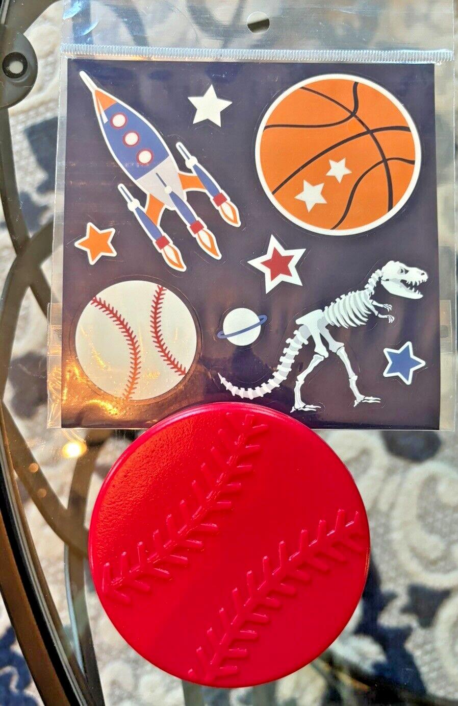 School Pottery Barn Disney Space Baseball Dinosaur ball star Sticker Set pre k .