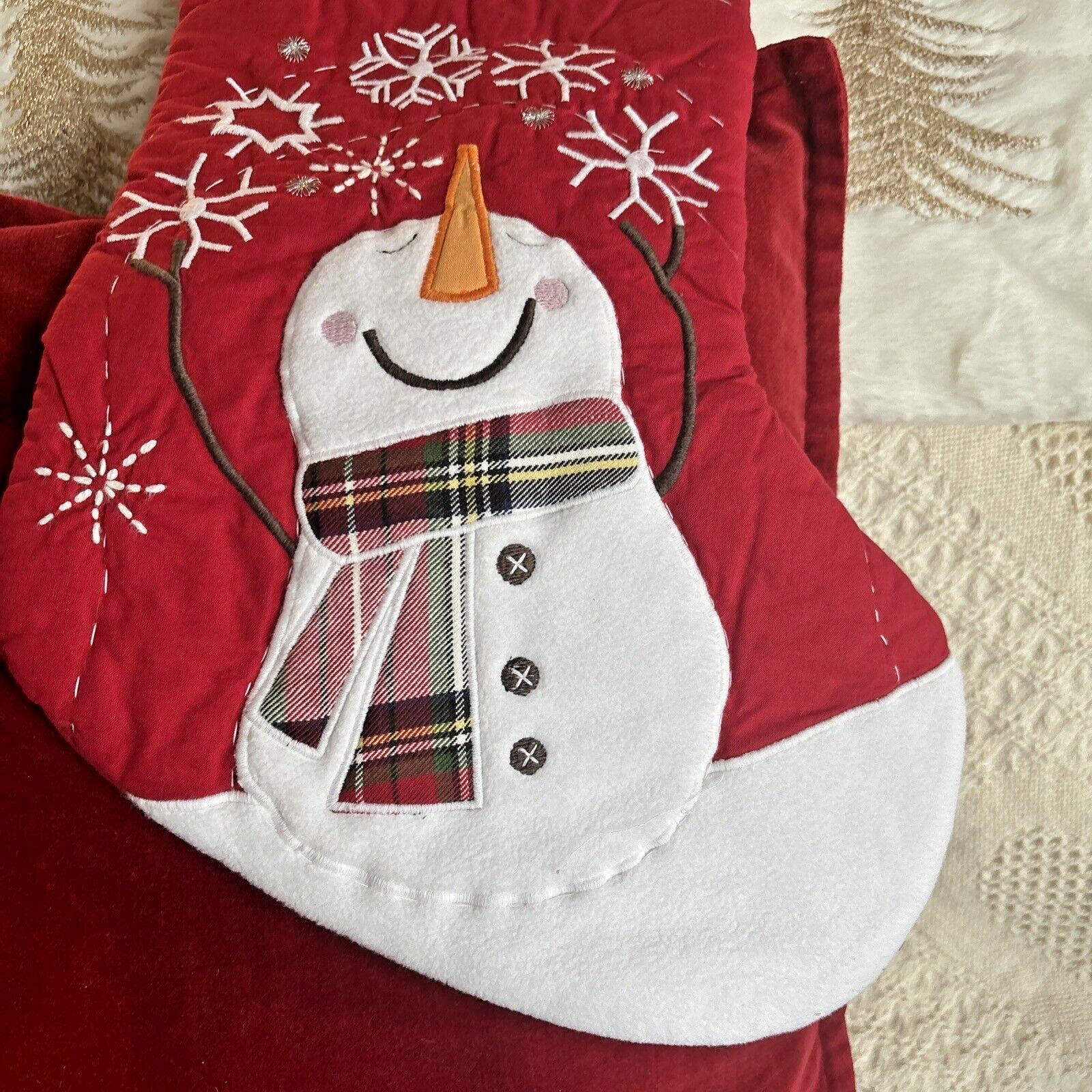 Pottery Barn Holiday Christmas stocking Snowman gift party school Disney trip ]