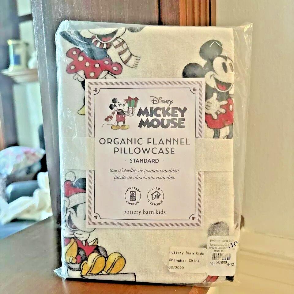 Disney Mickey Mouse Pottery Barn holiday Christmas party kid Minnie Pillowcase '