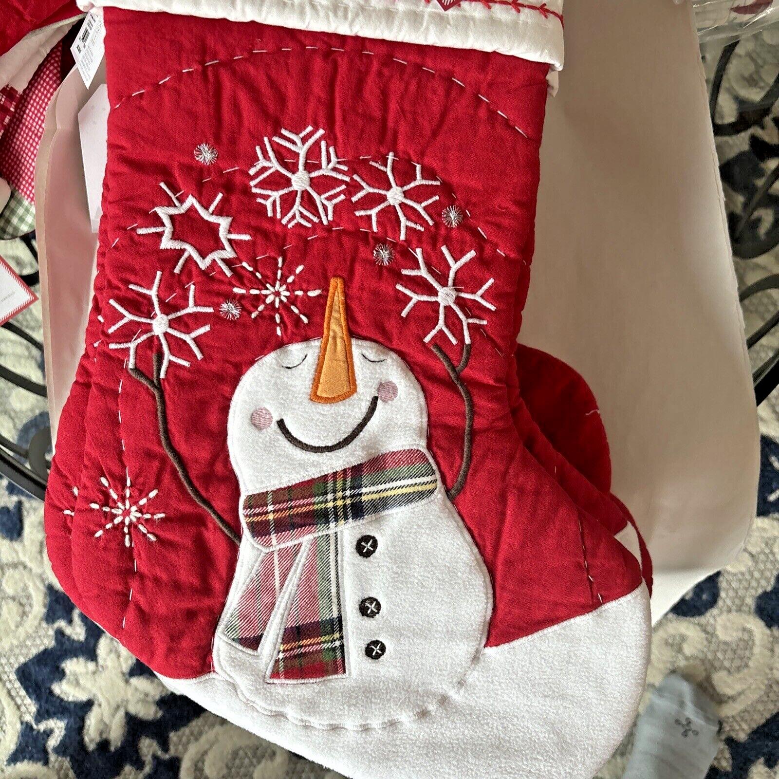 Pottery Barn Holiday Christmas stocking Snowman gift party school Disney trip ]