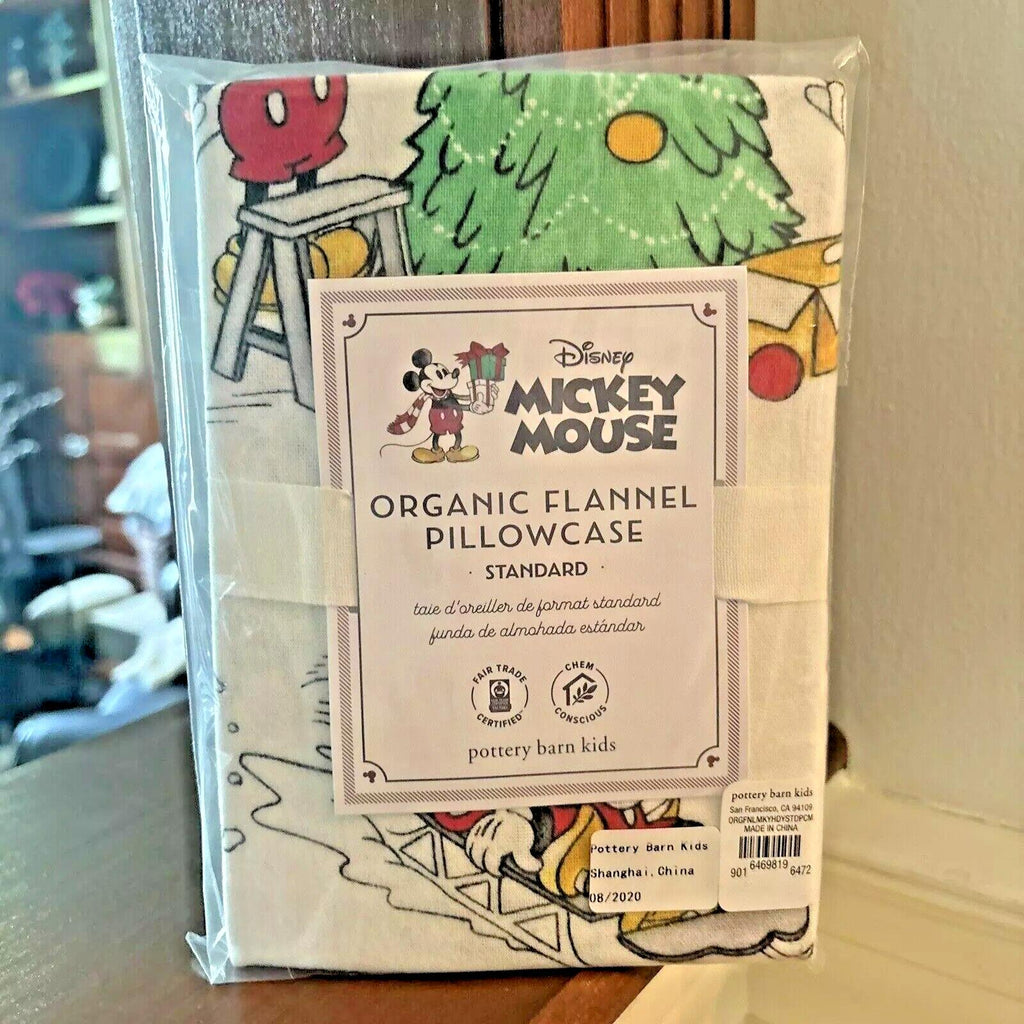 Disney Mickey Mouse Pottery Barn holiday Christmas party kid Minnie Pillowcase '