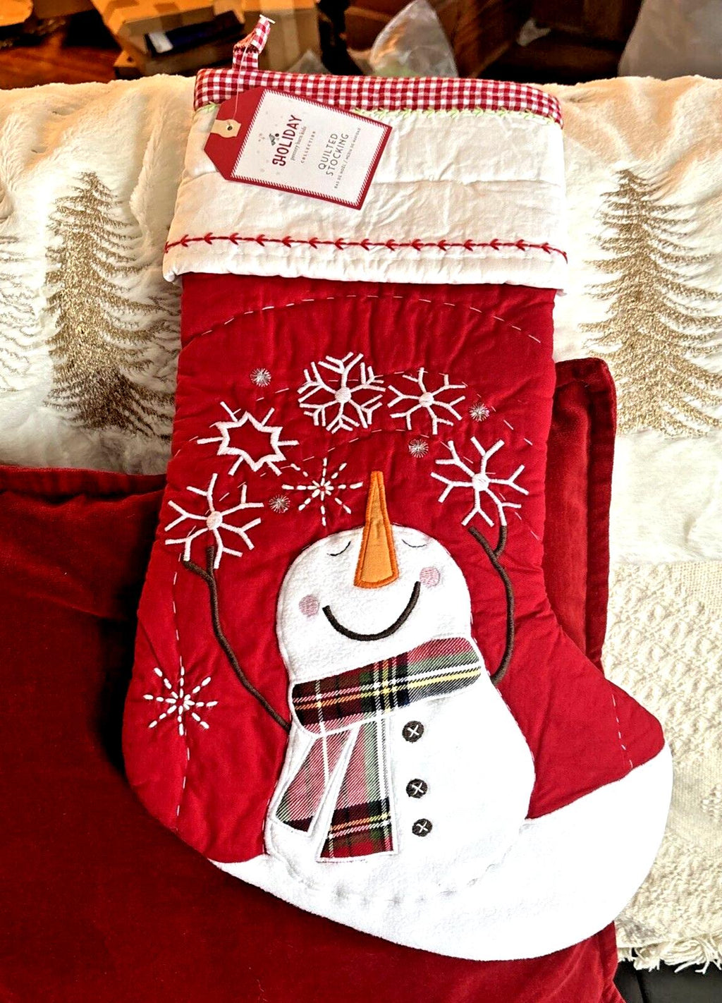 Pottery Barn Holiday Christmas stocking Snowman gift party school Disney trip ]
