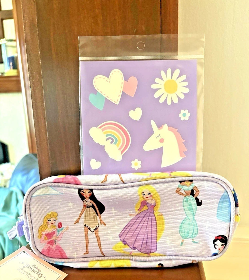 Pottery Barn Kids School Disney Glitter Hello Kitty Barbie travel Pencil case n