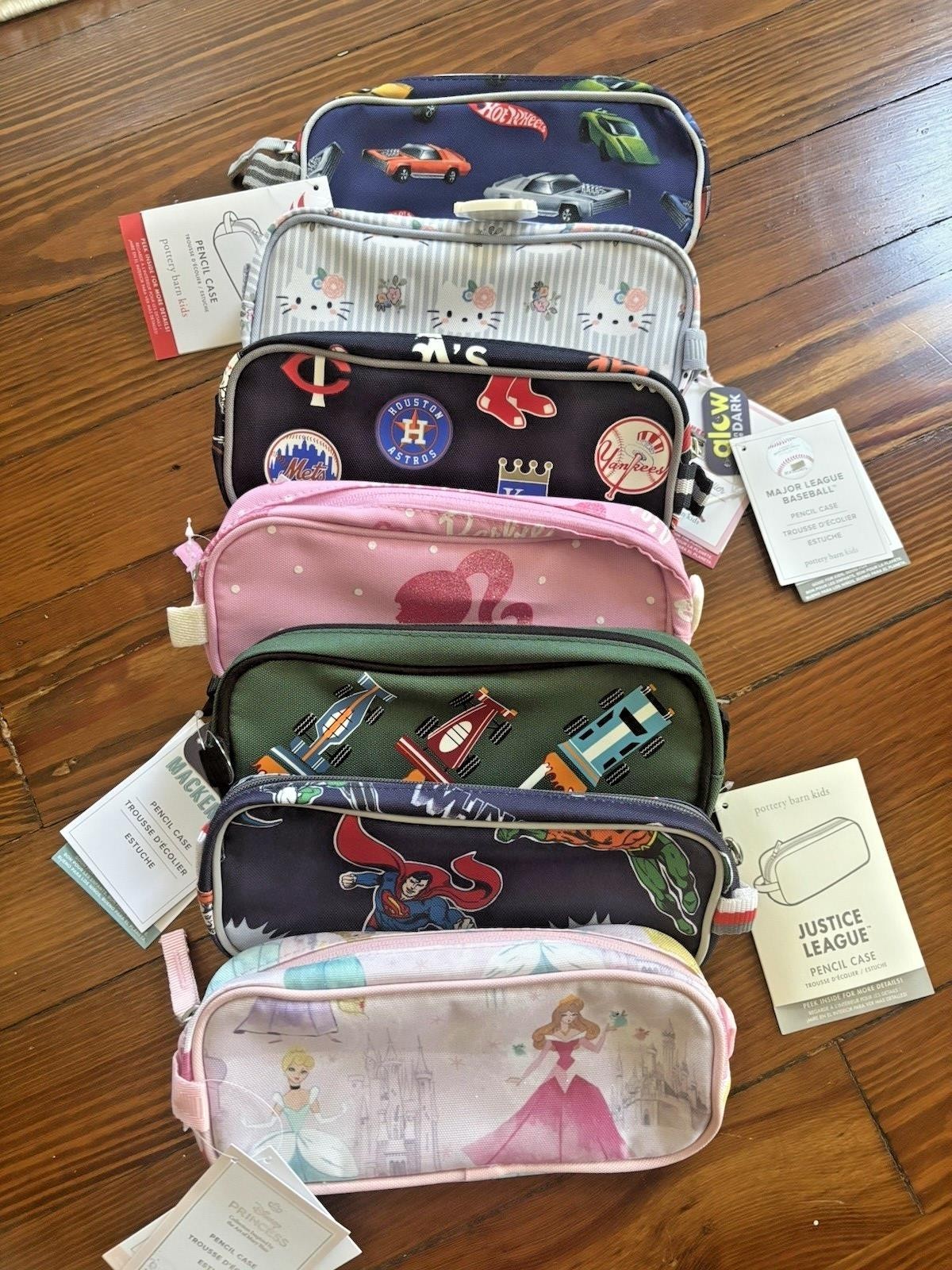Pottery Barn Kids School Disney Glitter Hello Kitty Barbie travel Pencil case n
