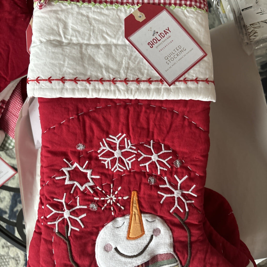 Pottery Barn Holiday Christmas stocking Snowman gift party school Disney trip ]