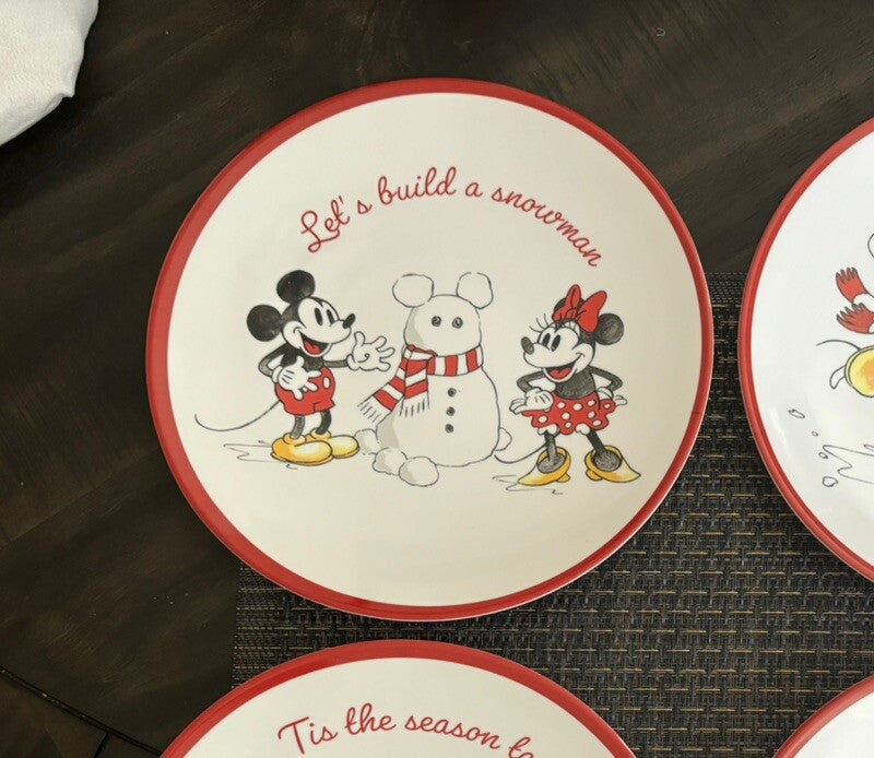 Disney Pottery Barn Mickey Mouse holiday Plate+CUP+PLACE MAT Christmas gift '