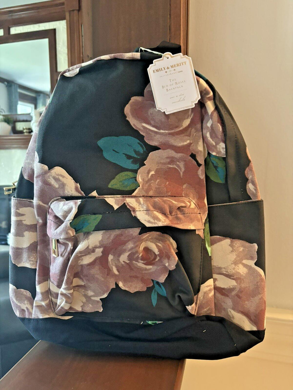 Pottery barn School disney Floral Large BACKPACK WATER Travel bag girl flower n