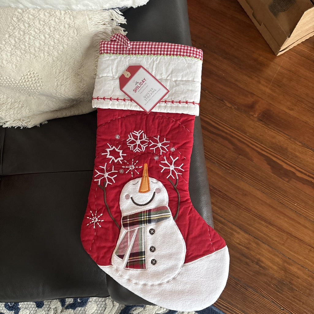 Pottery Barn Holiday Christmas stocking Snowman gift party school Disney trip ]