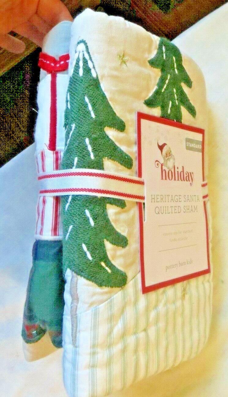 Pottery Barn Pillow SHAM  Plaid Disney Holiday fur star Christmas gift kids ]