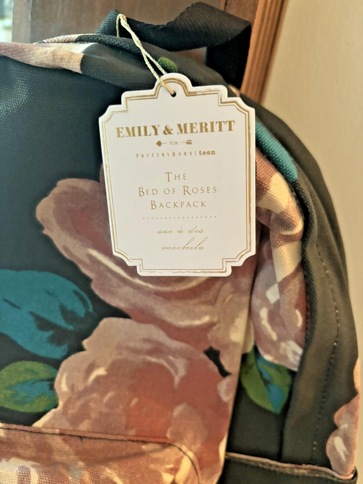 Pottery barn School disney Floral Large BACKPACK WATER Travel bag girl flower n