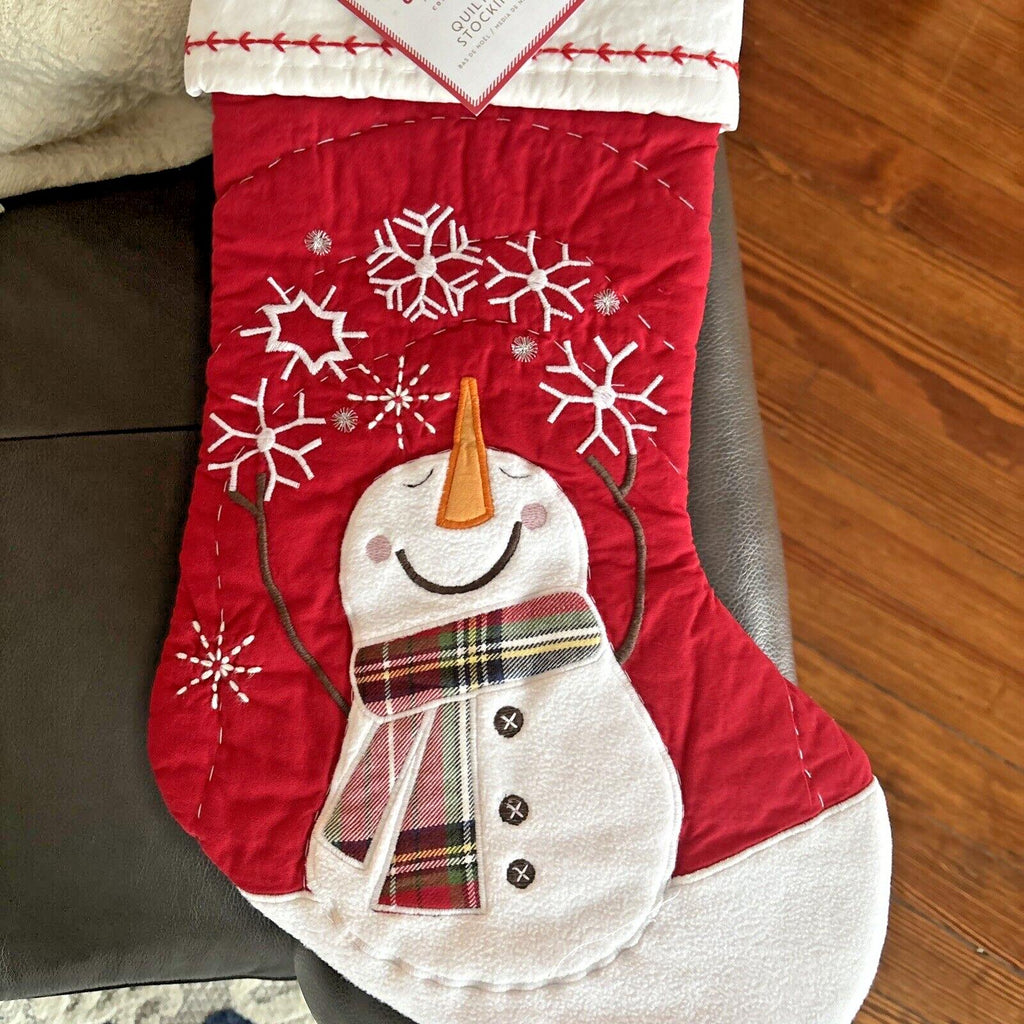 Pottery Barn Holiday Christmas stocking Snowman gift party school Disney trip ]