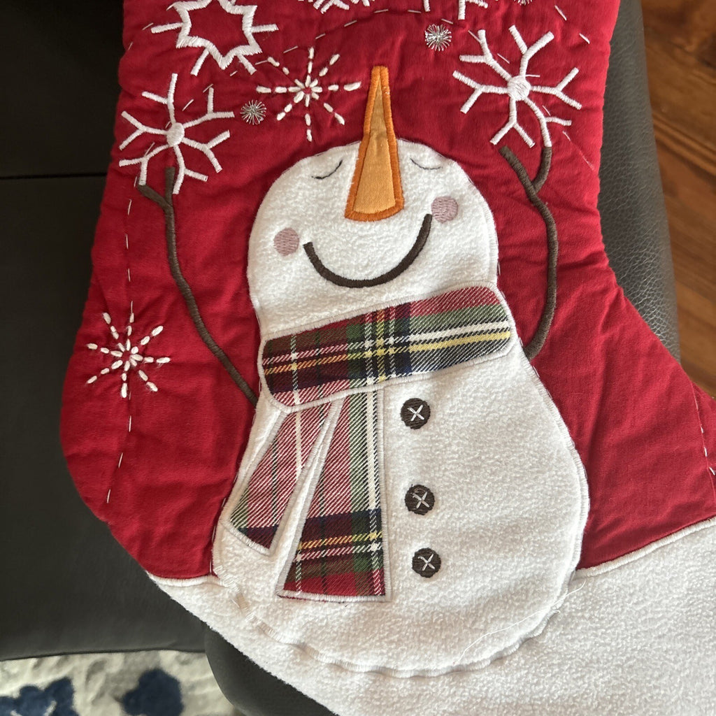 Pottery Barn Holiday Christmas stocking Snowman gift party school Disney trip ]