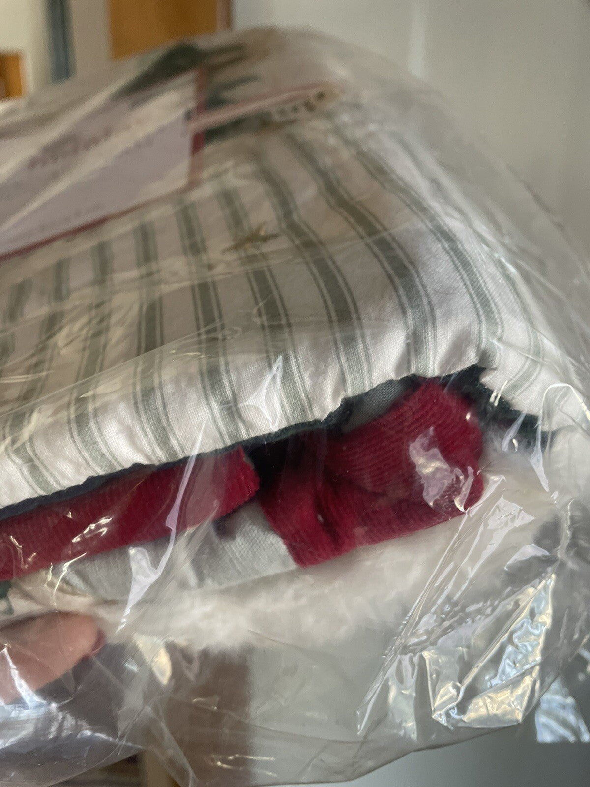 Pottery Barn Pillow SHAM  Plaid Disney Holiday fur star Christmas gift kids ]