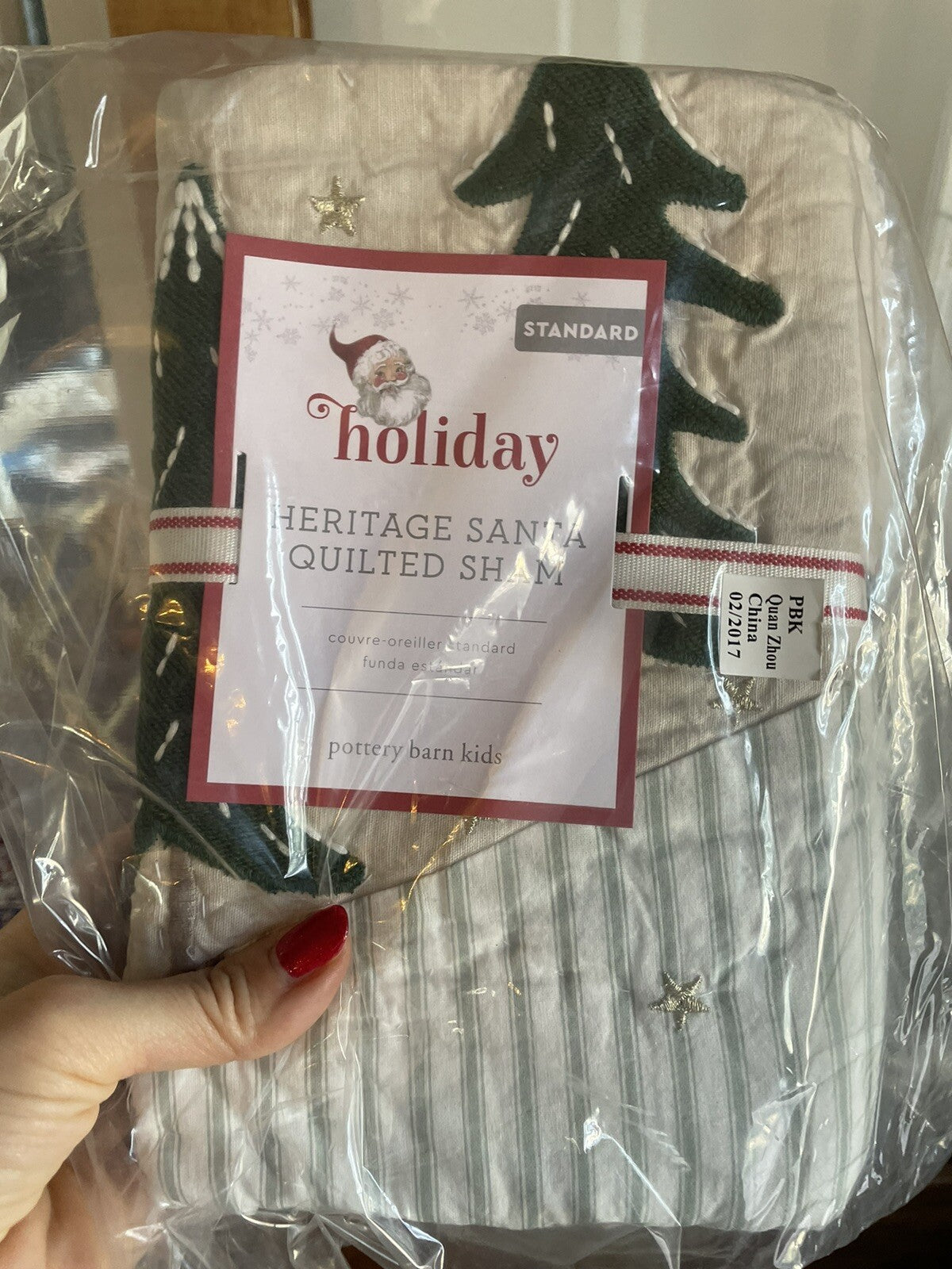 Pottery Barn Pillow SHAM  Plaid Disney Holiday fur star Christmas gift kids ]
