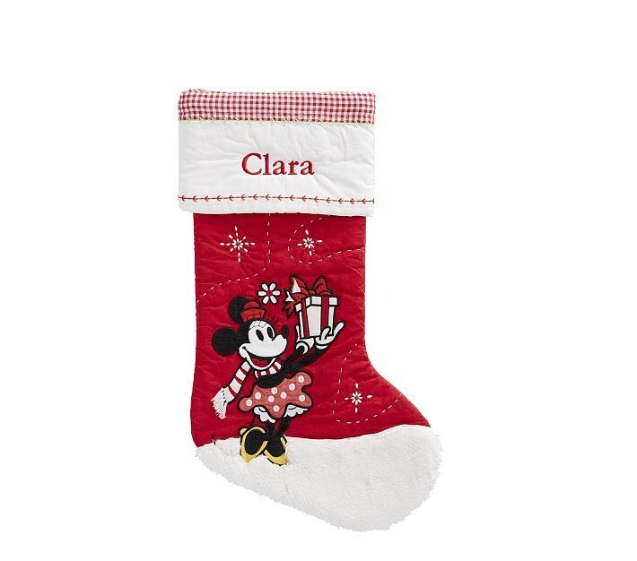 Pottery Barn Christmas Holiday Disney MINNIE MOUSE stocking Mickey gift party ]