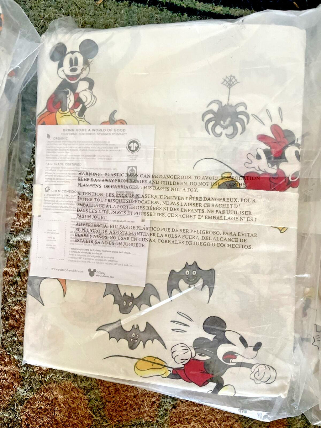 Pottery Barn Disney Mickey Mouse Holiday SHEET SET Halloween Twin gift Minnie  ]