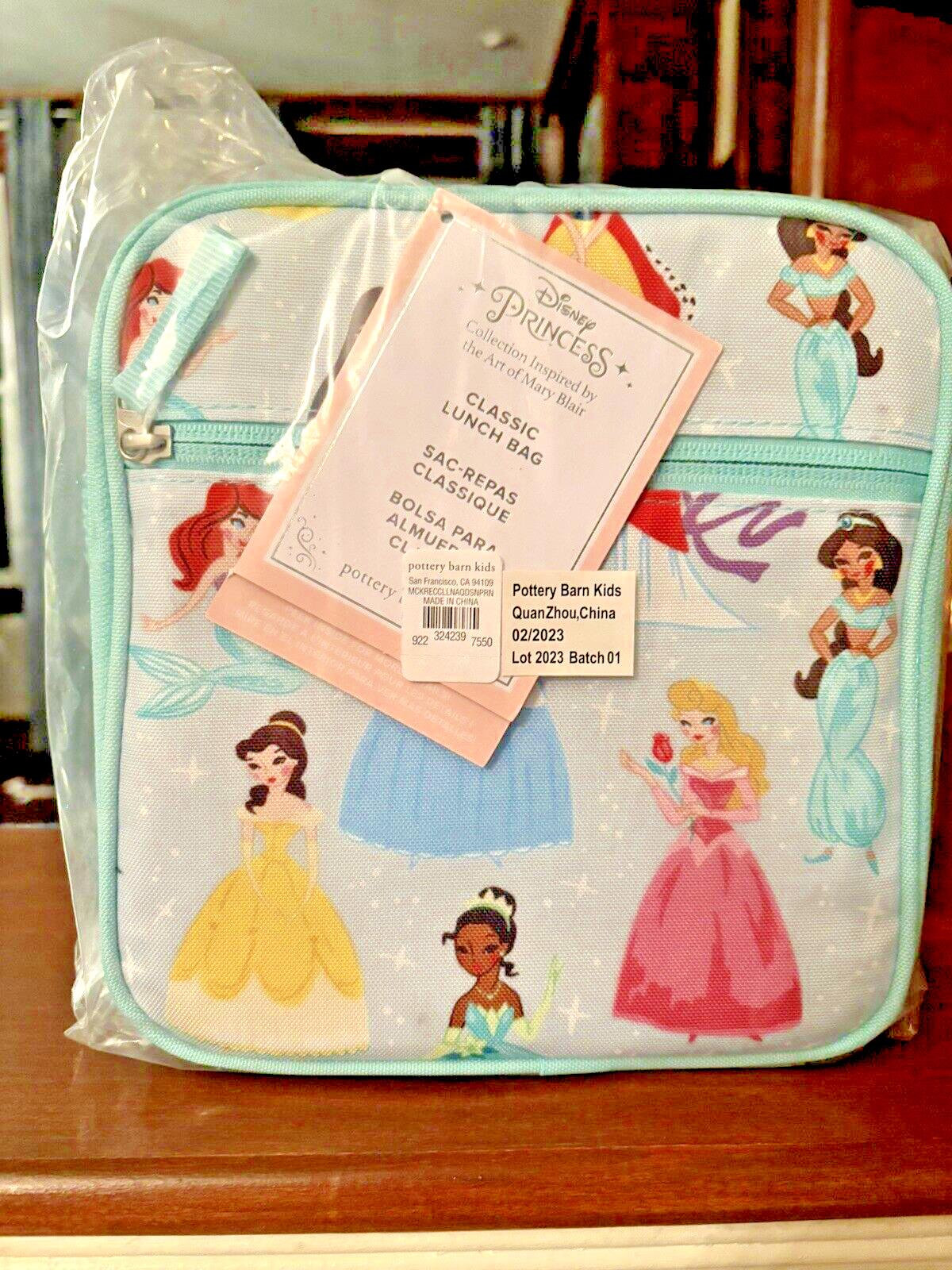 School Pottery Barn Disney Princess Bell Cinderella LUNCH BOX bag pre k KID ?? 1