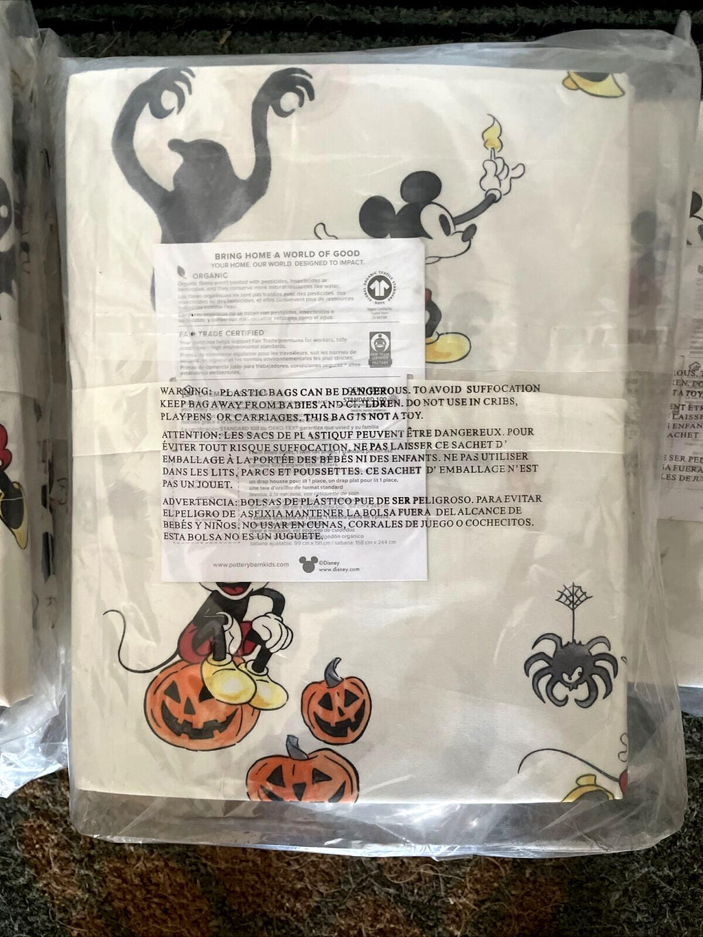 Pottery Barn Disney Mickey Mouse Holiday SHEET SET Halloween Twin gift Minnie  ]